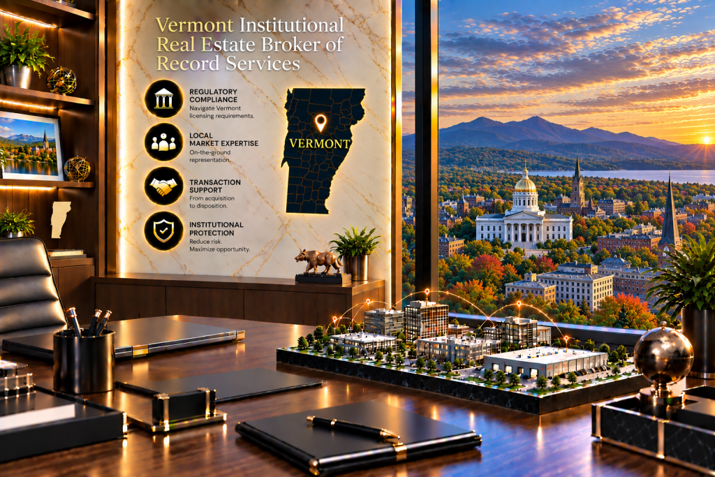 Broker of Record for Institutional Real Estate in Vermont